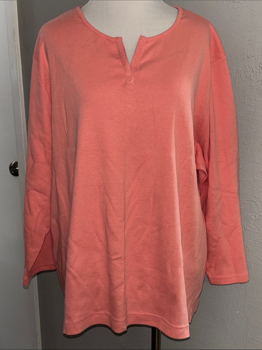 Casual Corner Coral Pink 3/4 Sleeve Tee (NWT)